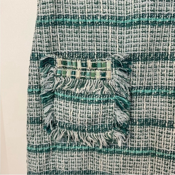 TORY BURCH Curtis Tweed Fringe Dress sz 12 Large - Picture 9 of 14